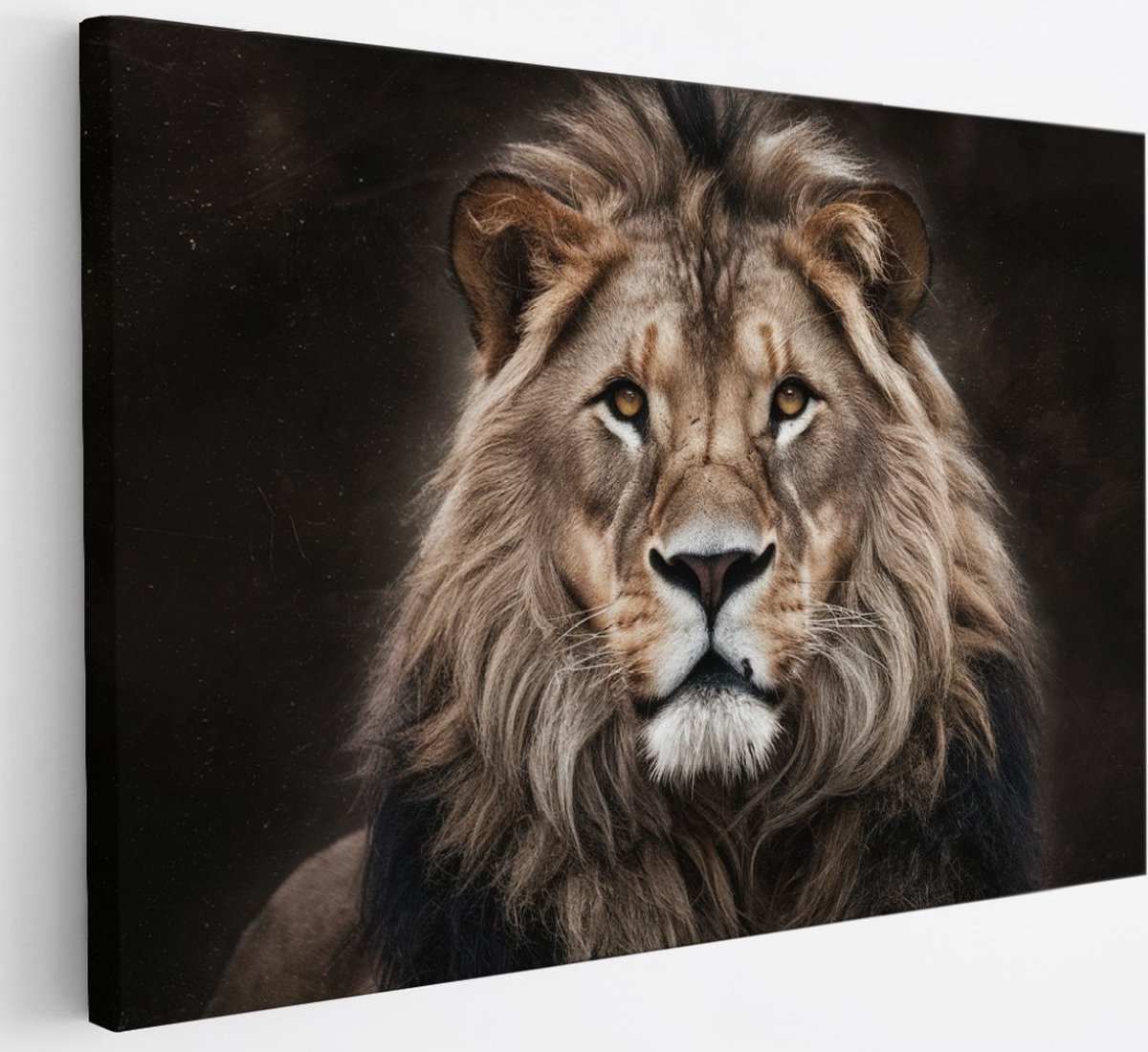Saammp Canvas Schilderij - leeuwen portret - Afrika - Dieren - 30x20 - Foto op canvas - Wanddecoratie - Muurdecoratie Woonkamer - Slaapkamer decoratie - Canvas Print Multicolor
