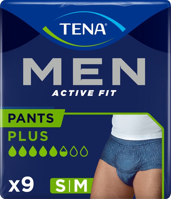 TENA Men Active Fit Pants – broekjes voor urineverlies – 2x9 stuks - S/M