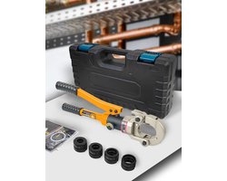 Hydraulische Krimptang voor Persfittingen - Krimptang met persbekken voor waterleidingen en TH - Krimptang Uponor - Krimptang Henco - Krimptang Loodgieter voor professioneel gebruik - TH16, TH20, TH26, TH32 - Oranje
