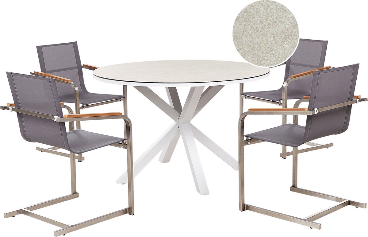 MALETTO/COSOLETO - Tuinset 4-zits - Wit/Grijs - Aluminium