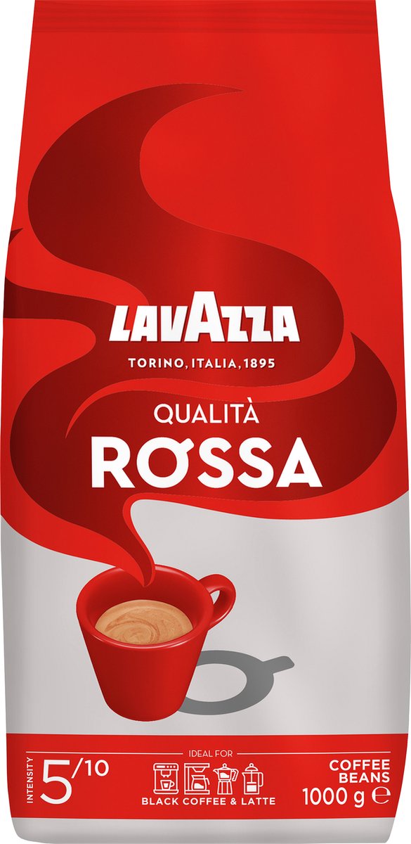Goedkoopste Lavazza Qualità Rosso Koffiebonen - Koffie Blend van Robusta en Arabica Bonen - Intensiteit 5/10 - 1 kg
