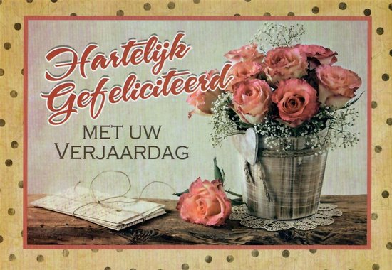 Wenskaart | 10 stuks | Hartelijk gefeliciteerd met uw verjaardag | bol