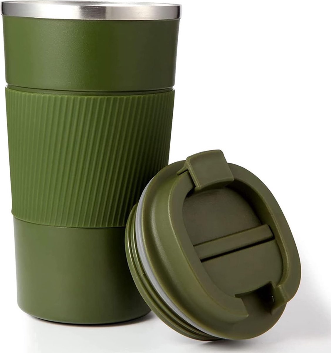 IBBO Shop® - Koffiebeker To Go - Thermosbeker - Theebeker - Reisbeker - Lekvrij - 510 ML - Travel Mug - RVS 304 - vaderdag cadeau - geslaagd cadeaus - Groen
