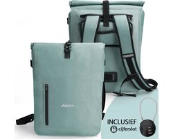 100% Waterdicht Enkele Fietstas - Fietsrugzak - 3-in-1 Waterdichte fietszak - Fietstassen voor Elektrische fietsen - Roll-top - Pakaftas - Incl Cijferslot & Laptopsleeve - Blauw