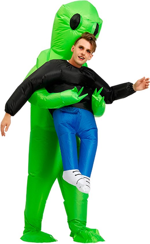 Vivva - Verkleedkleding - Hilarisch Halloween Kostuum voor Volwassenen - Cosplay & Feest Outfit met Ventilator - Alien Kostuum - UFOMAN
