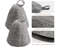PolkaHome 2 Stuks Sauna Muts – Saunahoed – Sauna Hoed van Wolvilt | Premium Sauna Accessoires