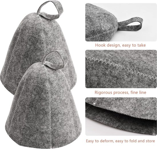 PolkaHome Lot de 2 chapeaux de Sauna en feutre de Sauna | Accessoires de vêtements pour bébé de Sauna Premium