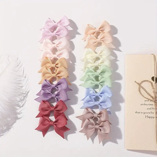 Pinces à cheveux - 20 pièces - Noeuds - Filles - Joli cadeau - Différentes couleurs - Bonne qualité