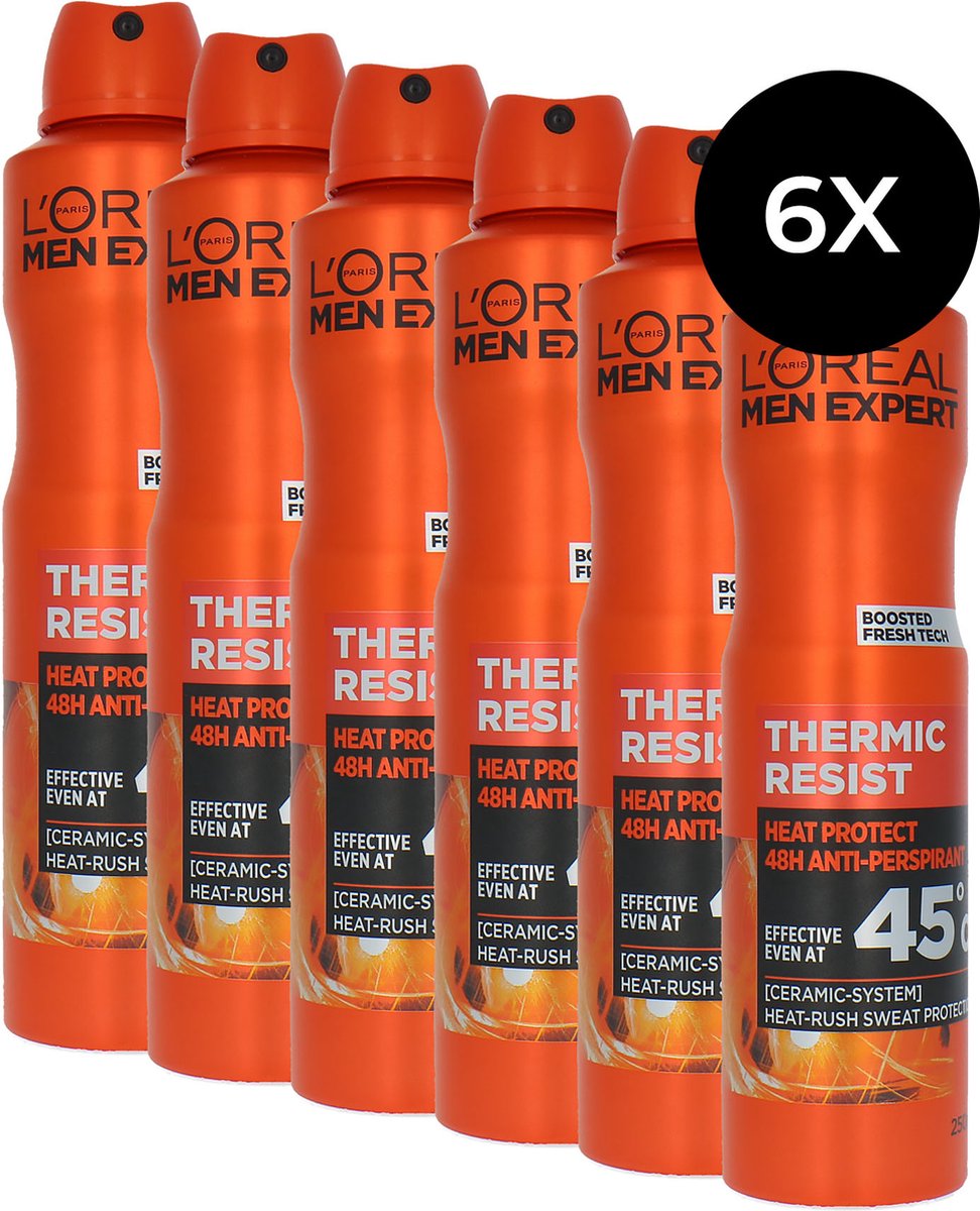 L'Oréal Men Expert Thermic Resist Deodorant Spray - 6 x 250 ml