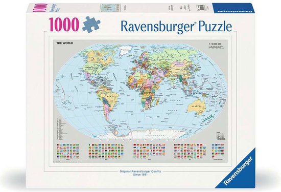 Ravensburger puzzel Wereldkaart - legpuzzel 1000 stukjes educatief.