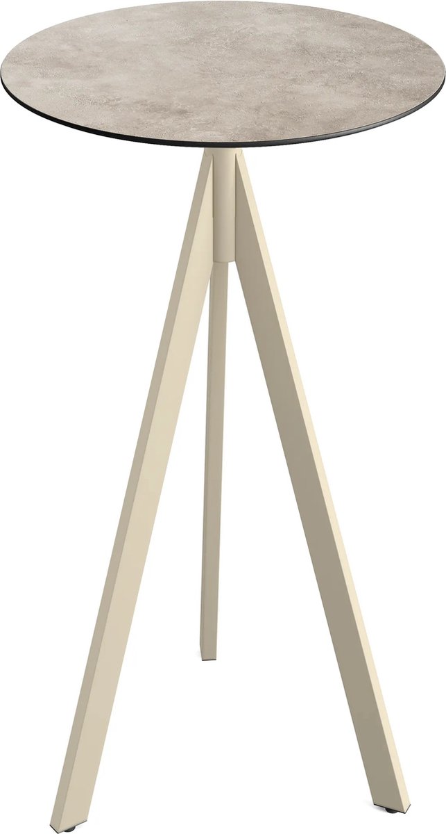 Essentials Infinity Tripod Statafel Zand Frame + Moonstone HPL 70 cm - 140061370 - Horeca & Professioneel