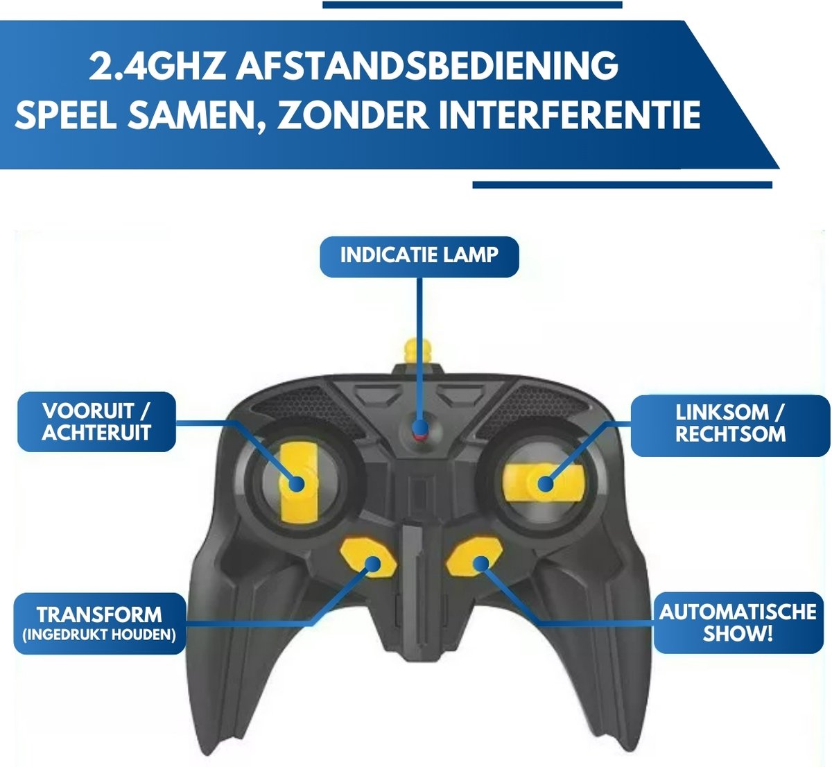 Boncy® Bestuurbare RC Auto - Transformerende Lambo Politie - Jongens Meisje Volwassenen - Robot Speelgoed Binnen Buiten - Afstandbestuurbaar Race Drift Car - Afstandsbestuurbaar Raceauto Accu - Stuntauto Bestuurbaar Elektrisch Autos Afstandsbediening — afbeelding 8