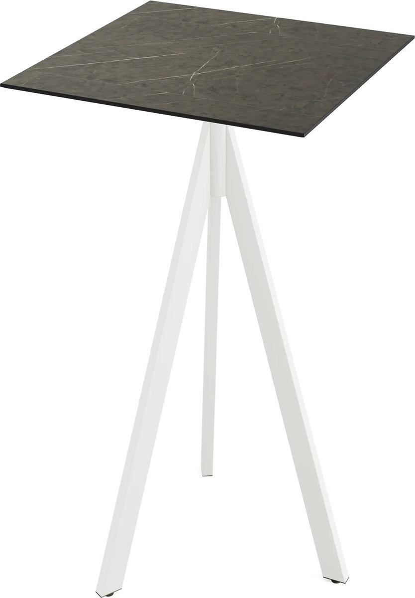 Essentials Infinity Tripod Statafel Wit Frame + Midnight Marble HPL 70x70 cm - 140051677 - Horeca & Professioneel