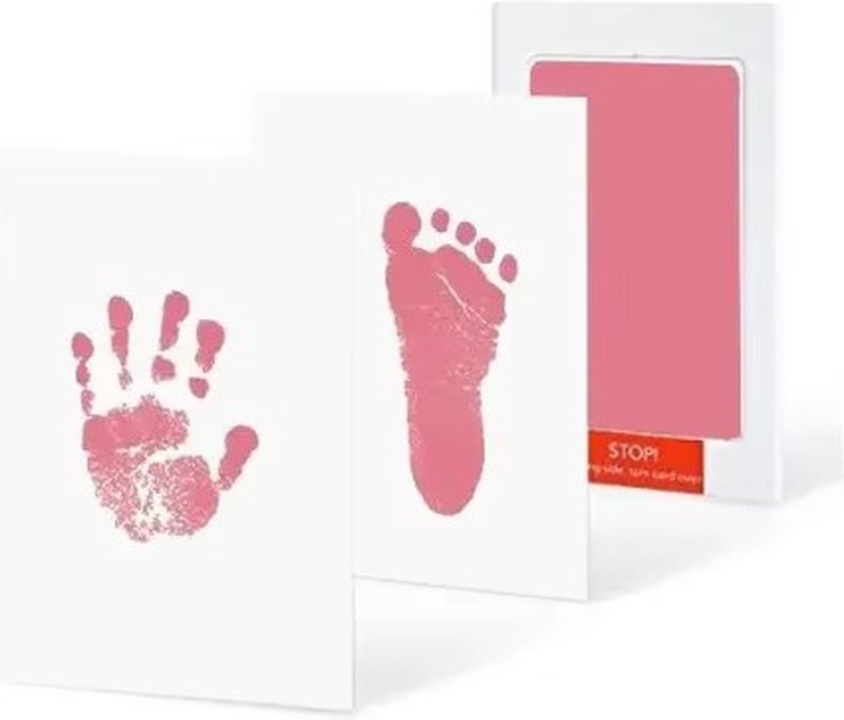 Goedkoopste Jumada's Baby Voet- en Handafdruk Inktset - Baby Cadeau - Inclusief 2 Witte Kaartjes - Inktkleur Roze