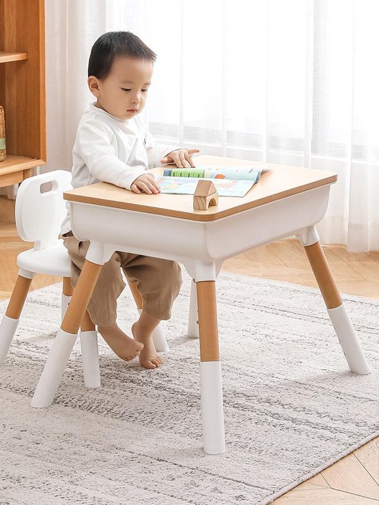 Kinderbureau,Kinderstoel,Verstelbaar meubilair,Speeltafel met stoel,Opbergtafel voor kinderen,Multifunctioneel kindermeubilair,Modern design kinderset, Bureau en stoel set voor kinderen van Merkloos — afbeelding 5