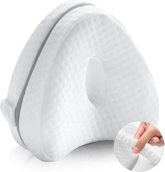 Orthopedisch Kniekussen voor Zijslapers - Kniekussen - Kniekussen voor in Bed - Beenkussen - Knie Kussen - Kniekussens - Zijslaapkussen - Artrose - Heupklachten - Houding correctie - Wit