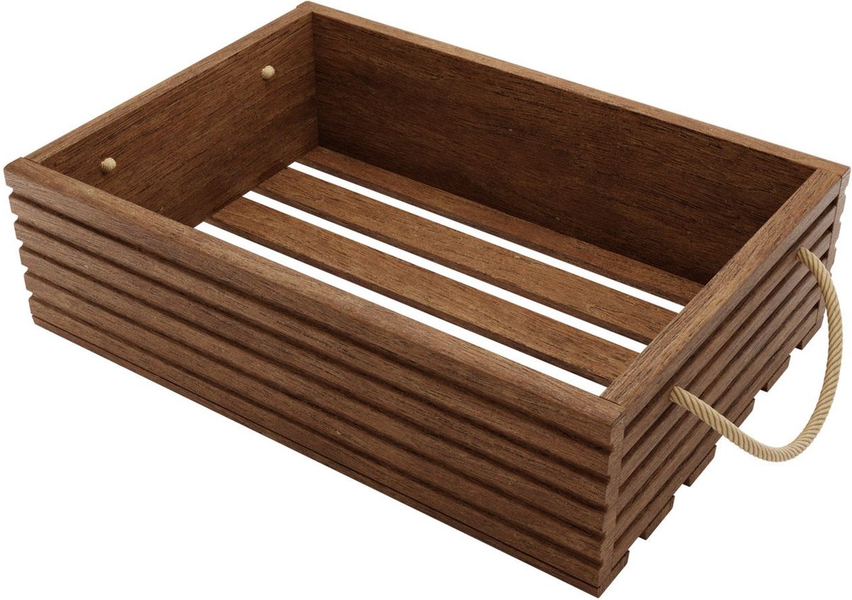 Houten Groente & Fruit kist Isabel 50cm - Donker Bruin