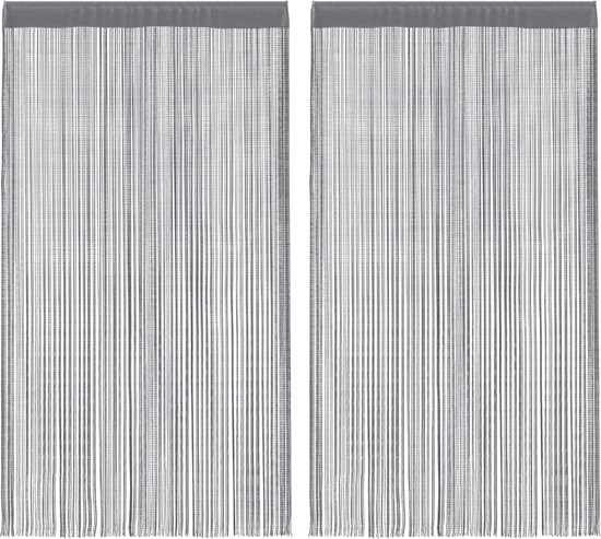 vidaXL - Rideaux à fils - 2 - pcs - 140x250 - cm - Anthracite