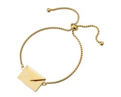 I Love You Armband | Leuke Sleutelhanger voor Hem en Haar | Goudkleurig | Envelop | Relatie Geschenk | Relatie Koppel Cadeau