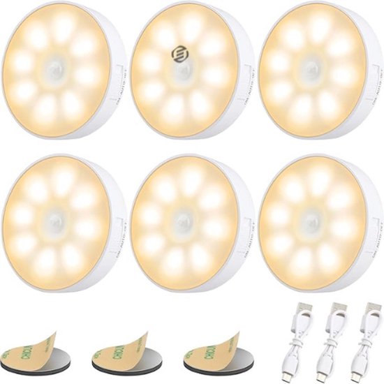 Verbeterd Bewegingssensor Licht Binnen [8 LED's], Electight Oplaadbaar