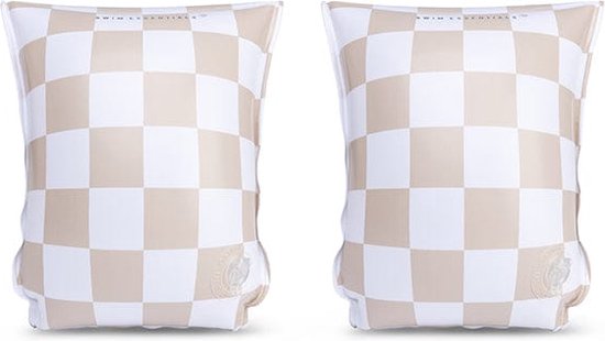 Swim Essentials | Beige Geruit Zwembandjes 0-2 jaar