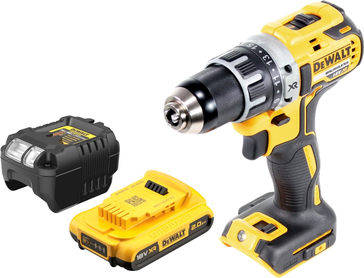 DeWalt DCD 791 D1 accuschroefboormachine 18 V 70 Nm borstelloos + 1x accu 2.0 Ah + lader