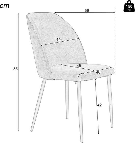 buybyroom Eetkamerstoelen, set van 6, gestoffeerde stoel