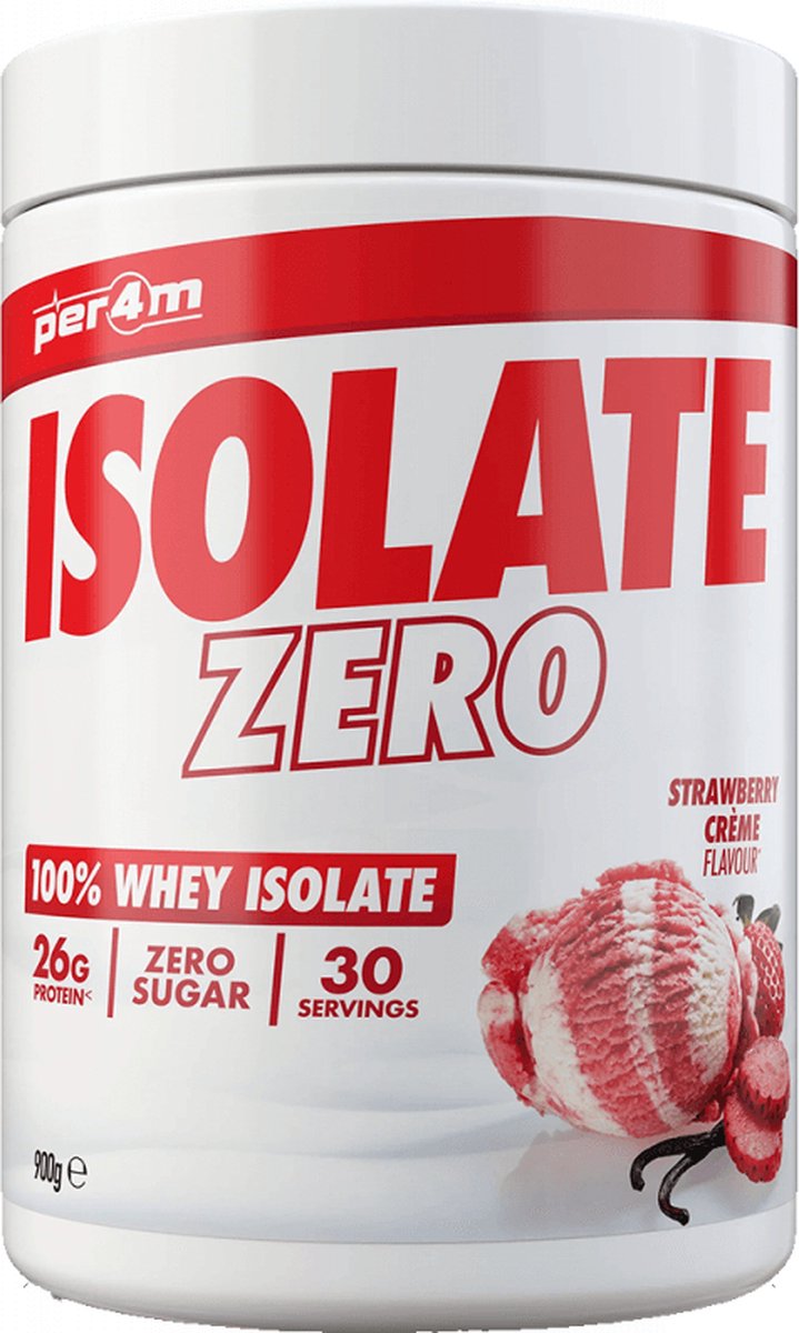 Per4m Whey Isolate Zero (900g) Strawberry Creme - Eiwitten - Wei-eiwit isolaat