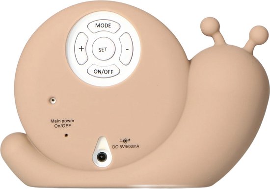 Alecto Baby BC110BE SIMON - Slaaptrainer, nachtlampje en wekker, slak, taupe