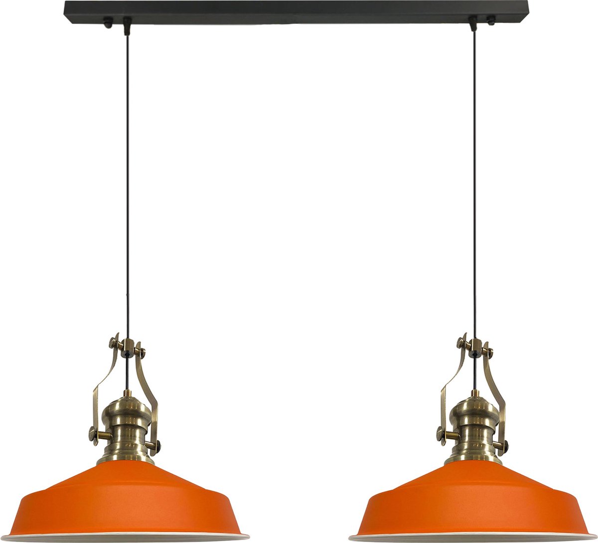 Bamyum Neo-Asletl Hanglamp Eettafel Lamp 2 Vlam Oranje Ø40 cm Vintage Eettafel Lamp, Lampe