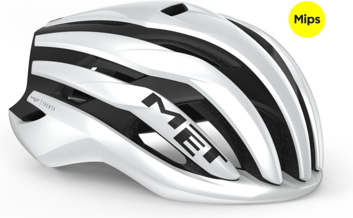 MET Trenta MIPS Fietshelm Mannen & Vrouwen – Fietshelm Racefiets Volwassenen – Maat L (58-61cm) – White/Black