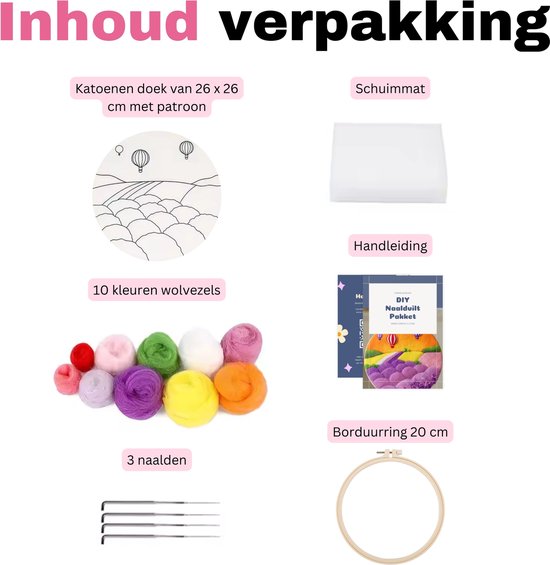 Crafsly Naaldvilten Starterset - Compleet wolvilt pakket voor beginners & gevorderden