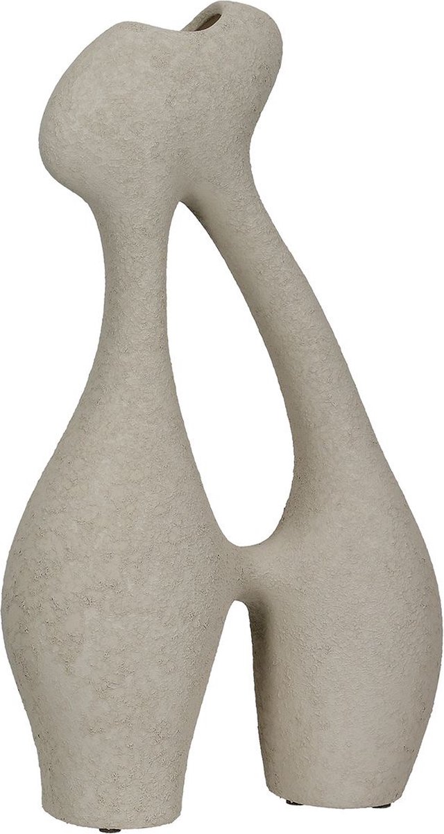 Gilde handwerk Decoratieve Vaas - Turin - Vaas - Bloemenvaas - Keramiek - Creme - 11x23x40cm