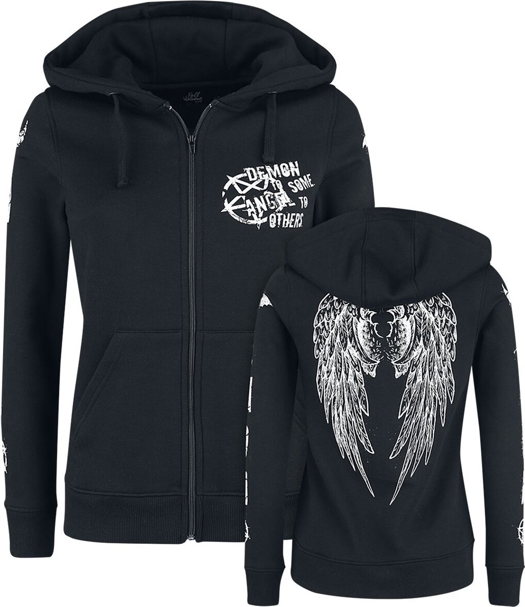 Gothicana Zwart jack met capuchon en print - Dames - XXL