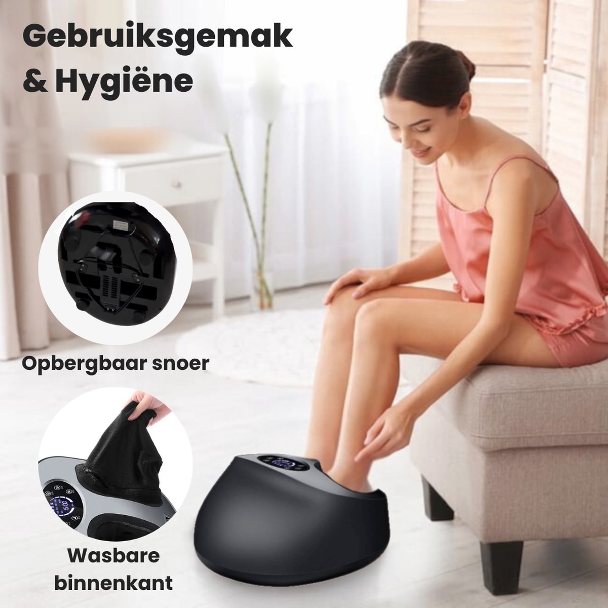 Afbeelding 2 van Rileks Voetmassage apparaat - Shiatsu Voetmassage - Luchtcompressie en Infrarood Warmte - Voor Verbeterde Bloedcirculatie - Afstandsbediening
