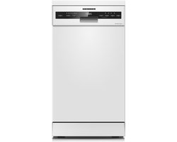 Heinner HDW-FSM45710AWD+++ Vrijstaand Slanke Vaatwasser – 10 Couverts – Elektronische Bediening – Automatische Deuropening – LED Display – Wit – 5 Jaar Garantie