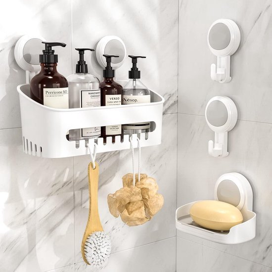 Doucherek zuignap - badkamer opbergplank, douchemand opbergorganizer | Verwijderbare badkamer douche opslag, zuignap opbergrekken voor keuken badkamer binnen douche shampoo