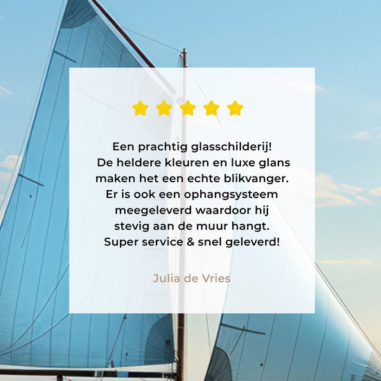 MuchoWow® Tableau sur verre 80x60 cm - Tableau sur verre acrylique - Voilier - Lac - Water - Maritime - Nature - Photo sur verre - Décoration murale salon - Décoration murale chambre - Peintures