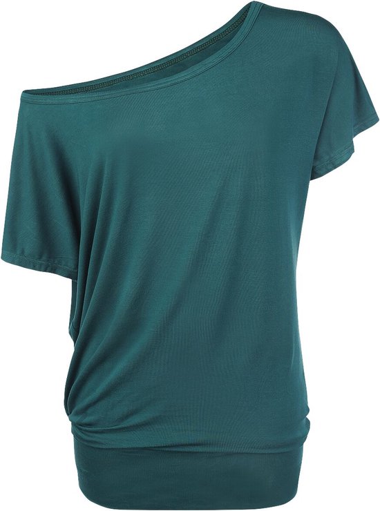 R.E.D. Rock-Engineered Design Groen basic shirt met korte mouwen - Dames - 3XL