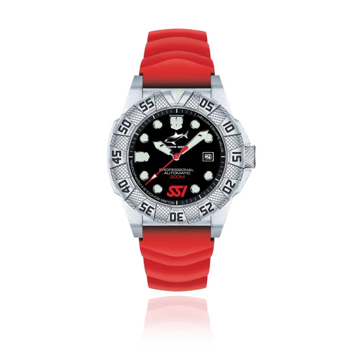 Chris Benz - CB-300A-SSI-KBR - Polshorloge - Duikershorloge - Heren - Automatisch - Deep 300M SSI