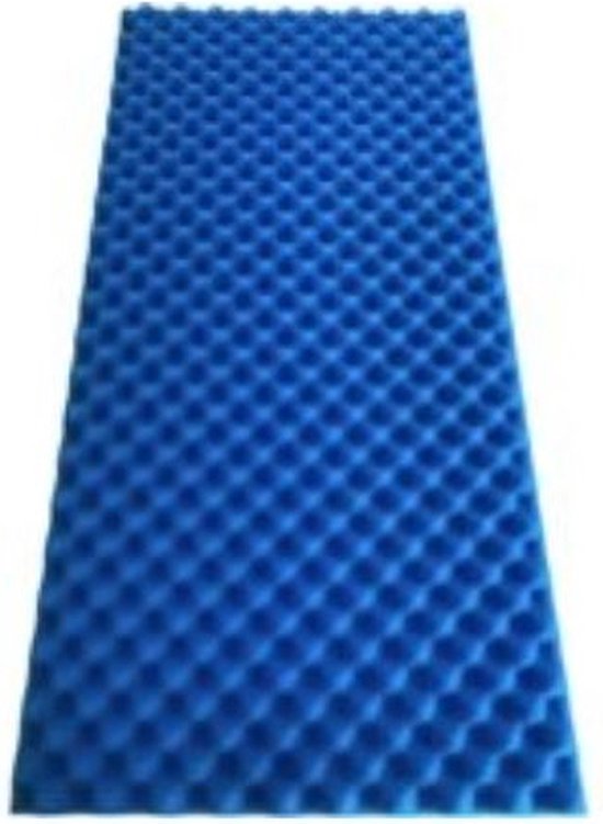Blauw fijn Noppenschuim 100x50x2 cm fijn