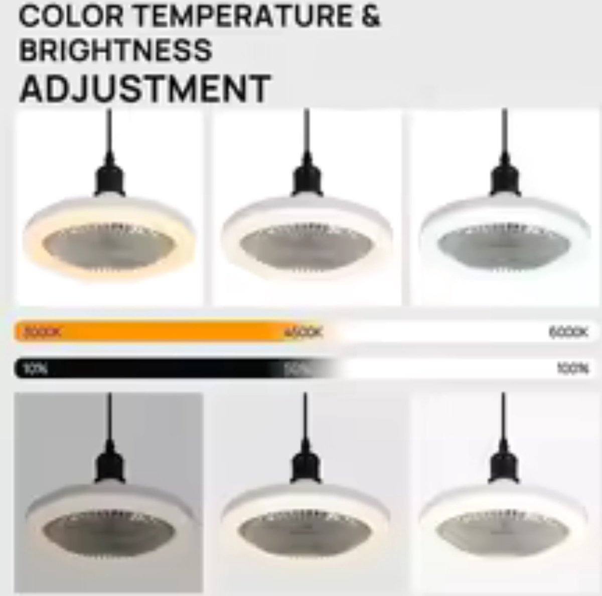 Livano Plafondventilator - Met Verlichting - Plafond Ventilator - Met Lamp - Plafonniere Met Ventilator - (Met Licht) - Wit thumbnail 3