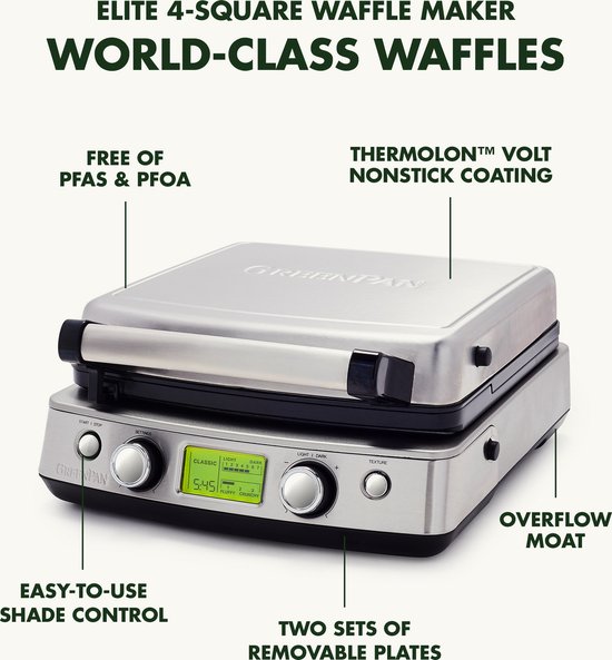 Wafelijzer Stainless Steel (incl. 2 sets wafelplaten) — afbeelding 5