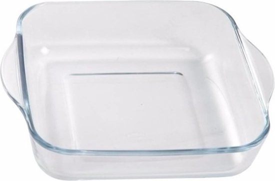 Pasabahce Borcam Rechteckige Aufbewahrungsbox mit rotem Deckel