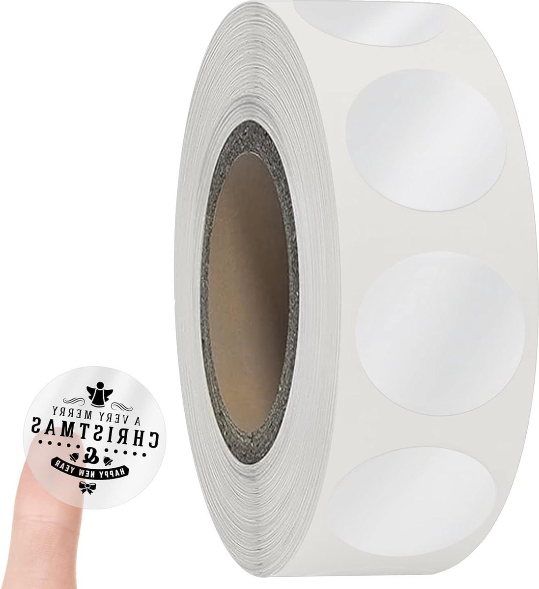 25 mm ronde punt labels - 1000 stuks gekleurde stipstickers voor codering - zelfklevende cirkel etiketten voor bedrijven, envelop, bruiloft - handgemaakte goederen - transparant .