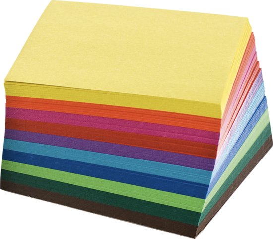 Origami papier Folia 70gr - 10x10cm - pak 500 vel - assorti kleuren