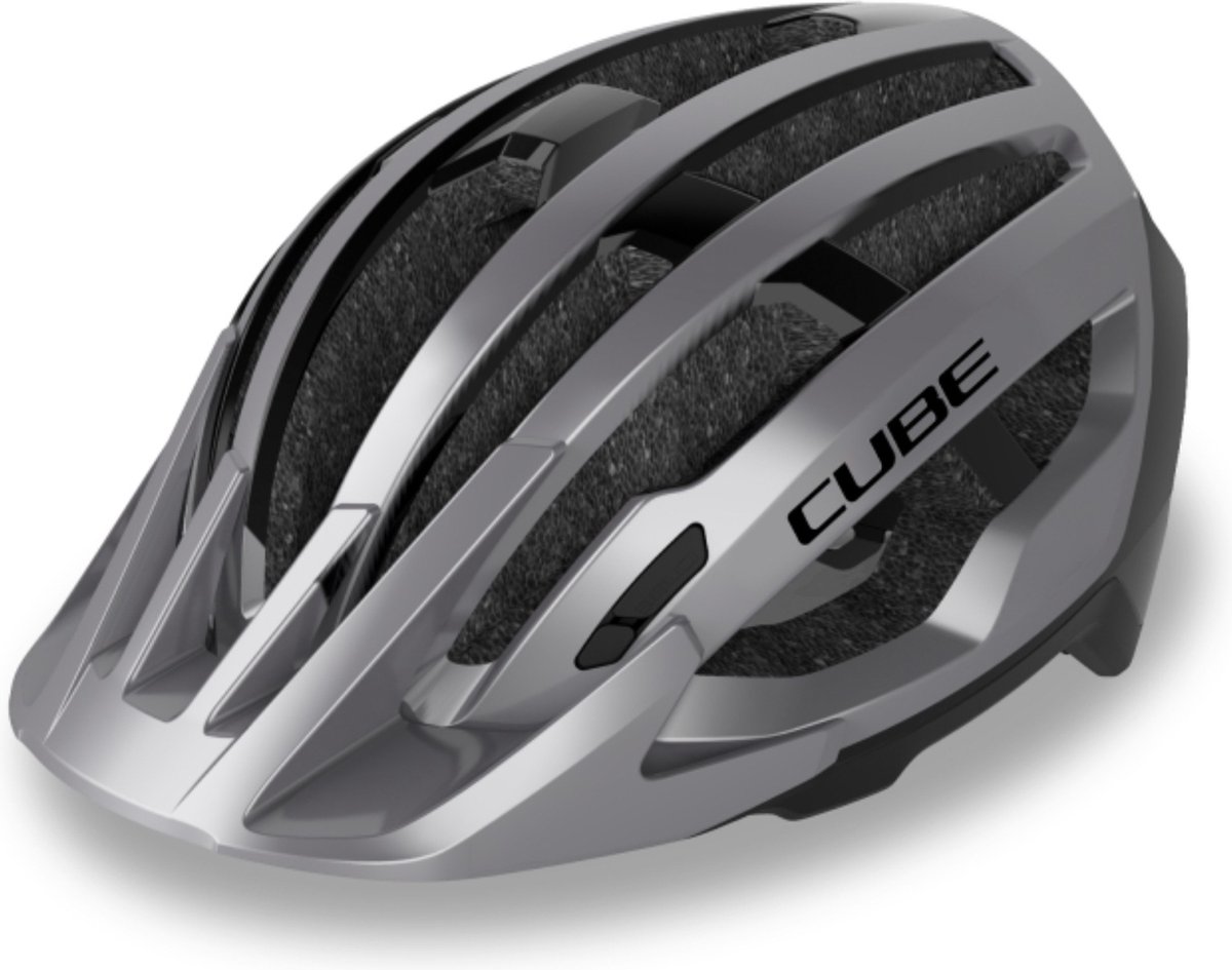 CUBE Fietshelm Offpath - 57-62 cm - Mountainbikehelm - 19 Ventilatiegaten - SNAP 360 fit-systeem - MTB - Verstelbaar - EPS Double In-Mould - L - Grijs