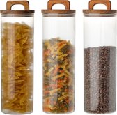 EKEO - Bocaux de conservation de conservation - Tubes de Bidons alimentaires empilables - Set de 4 - Bocaux de conservation en verre - Couvercle avec fermeture en silicone - Rond