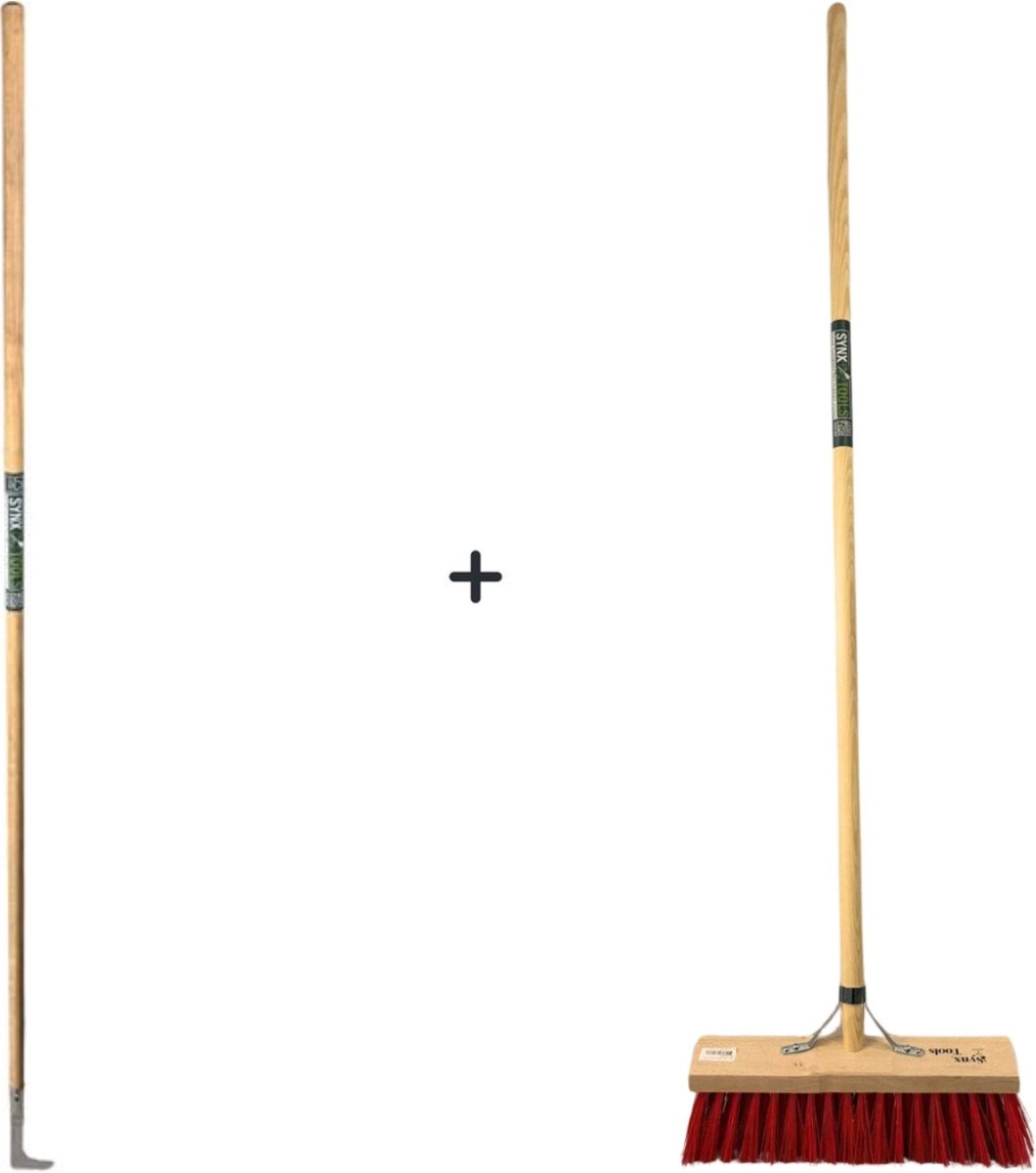 Synx Tools Voegenmes 150 cm Met Steel en Nylon Straatbezem 60 cm - Nylon - Buitenbezem - Met steel 150 cm
