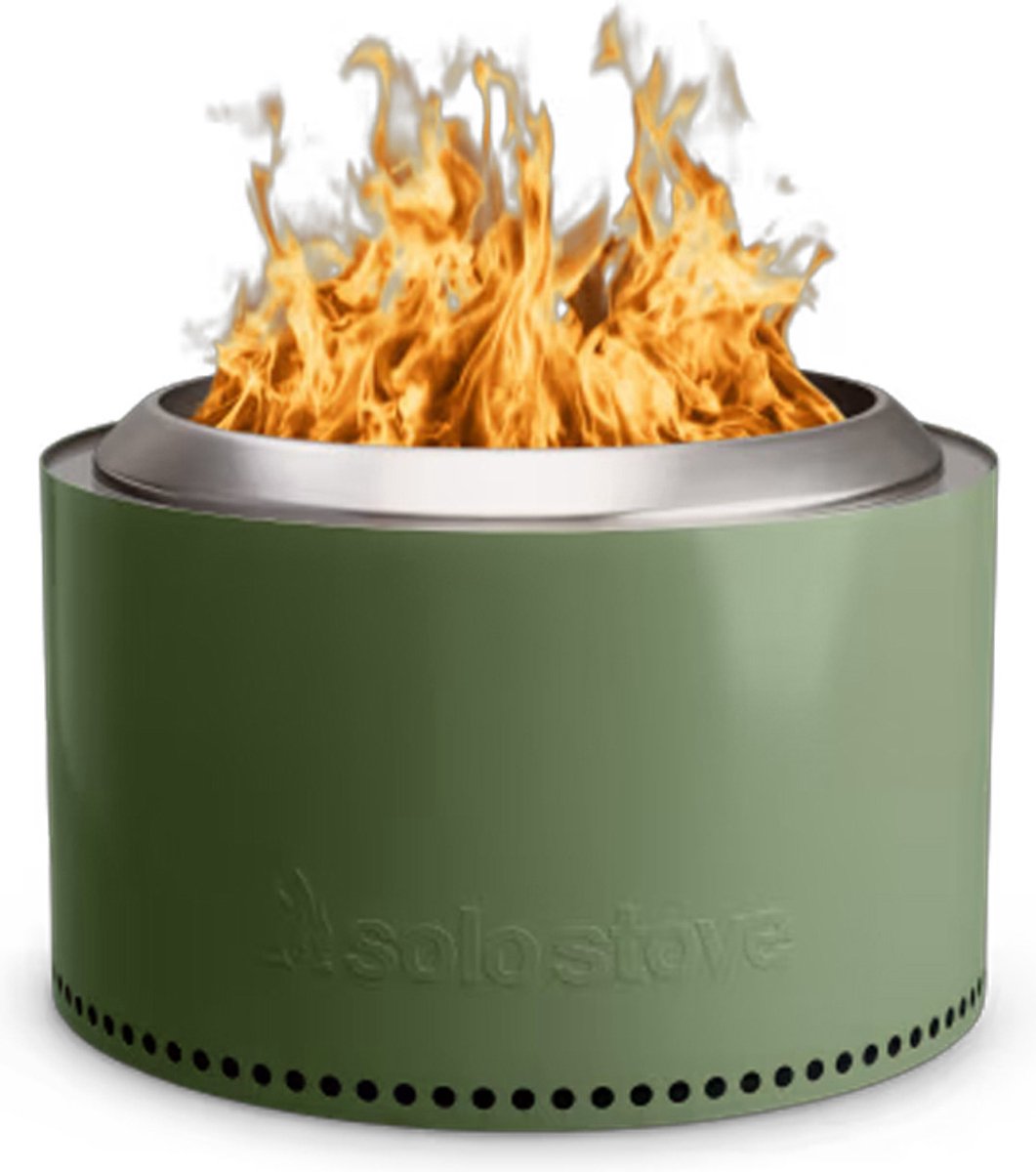 Solo Stove Yukon-Vuurkorf 2.0 - Olijf Groen - Rookvrije Vuurplaats - Houtverbranding - Met Uitneembare Aslade, 304 Roestvrijstaal, 68,5 x 43 cm, 18,3 kg